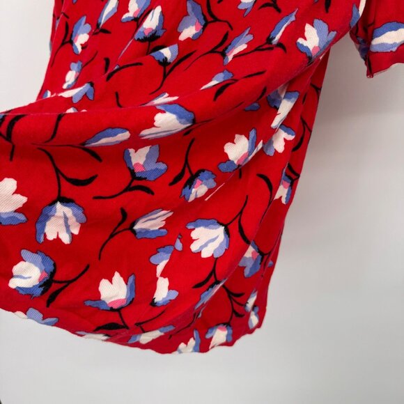 Talbots Plus size 3X Red Floral puff half sleeve floral sweater Scoop Neck - Picture 7 of 10